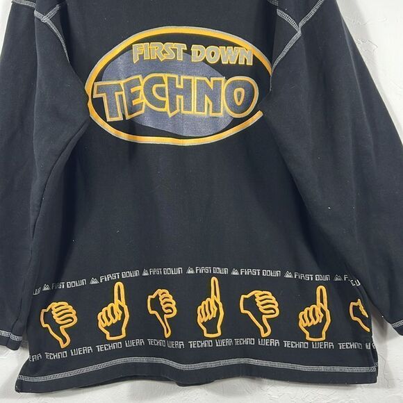 🔥 FIRST DOWN TECHNO Japanese Designer Streetwear Brand Sweatshirt Lg - PERFECT - Picture 3 of 8